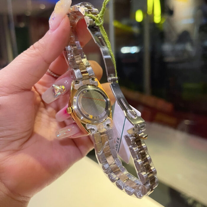 Rolex Datejust Diamond Dial Silver And Gold Green 28mm - Image 3