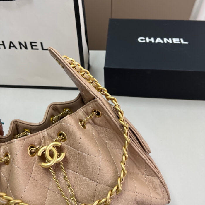Chanel 25 Small Handbag Grained And Gold Tone Metal Beige 25Cm - Image 5