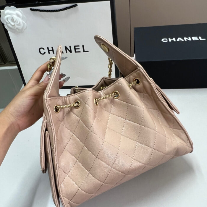 Chanel 25 Small Handbag Grained And Gold Tone Metal Beige 25Cm - Image 6