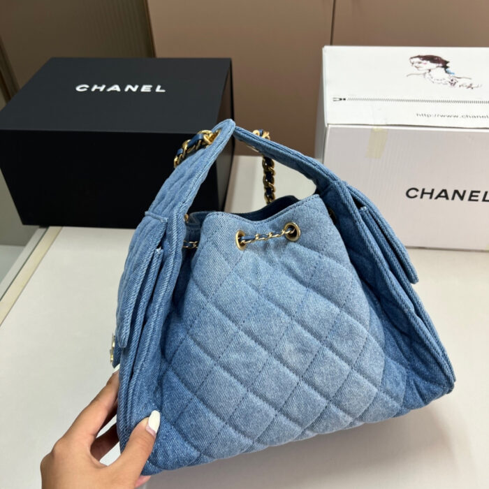 Chanel 25 Small Handbag Denim Blue 26Cm AS5293 B20603 U0475 - Image 5