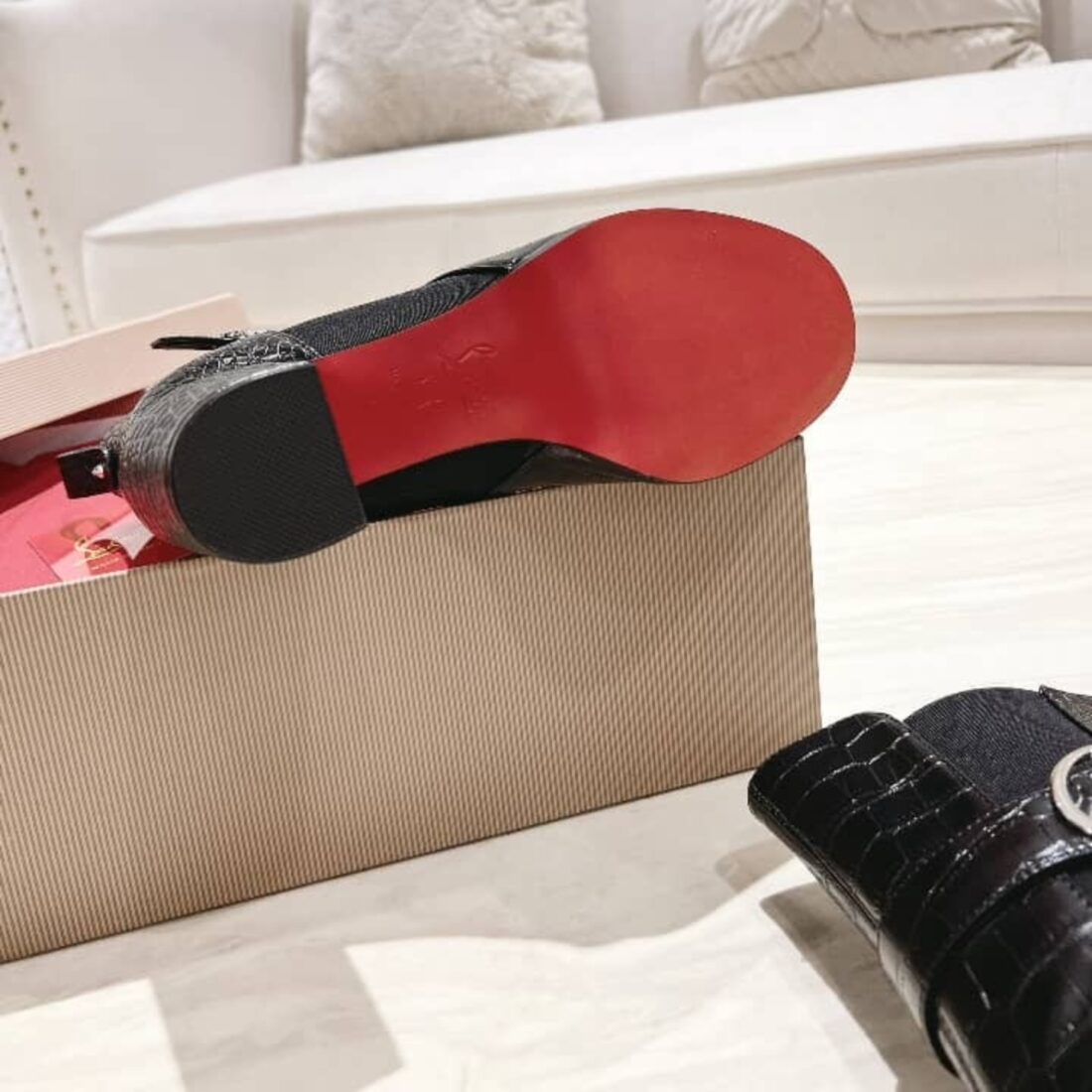 Super Vip 1:1 - Christian Louboutin Croc-effect Ankle Boots Black - Image 5