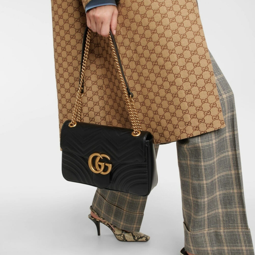 Gucci GG Marmont Matelassé Medium Bag Black 26Cm 443496 DTDIT 1000 - Image 8