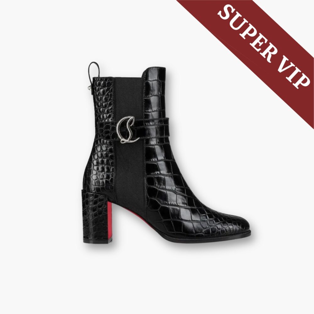 Super Vip 1:1 - Christian Louboutin Croc-effect Ankle Boots Black