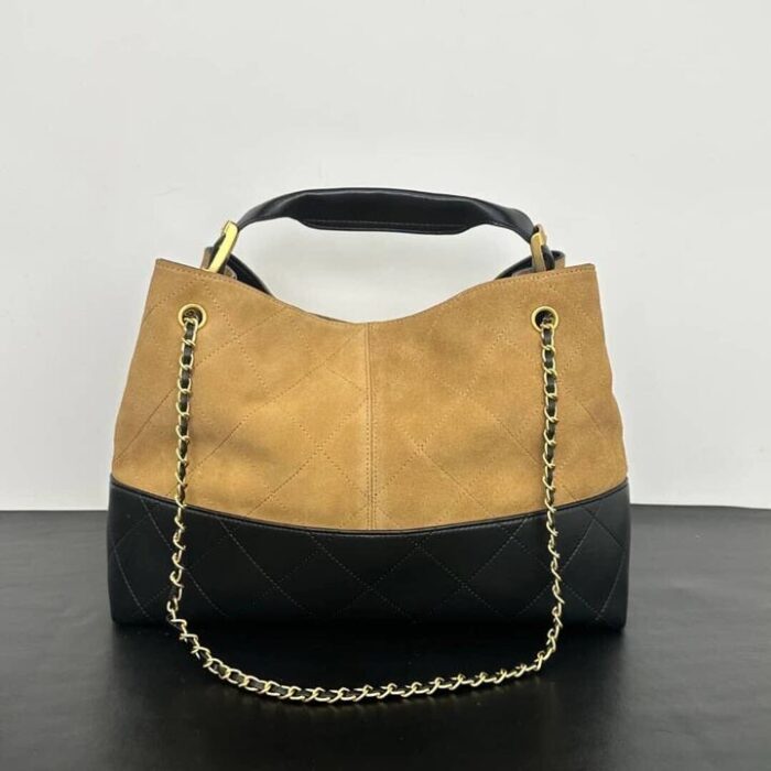 Super Vip 1:1 – Chanel Shopping Bag Gold Tone Mental Beige And Black 36Cm AS5657 B20827 U1536 - Image 2