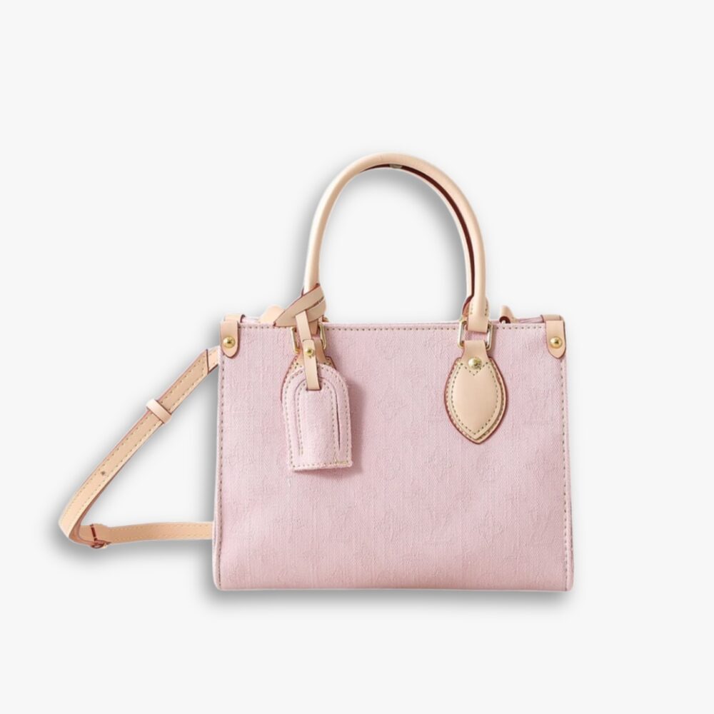 Louis Vuitton Onthego PM Bag Denim Pink 25Cm