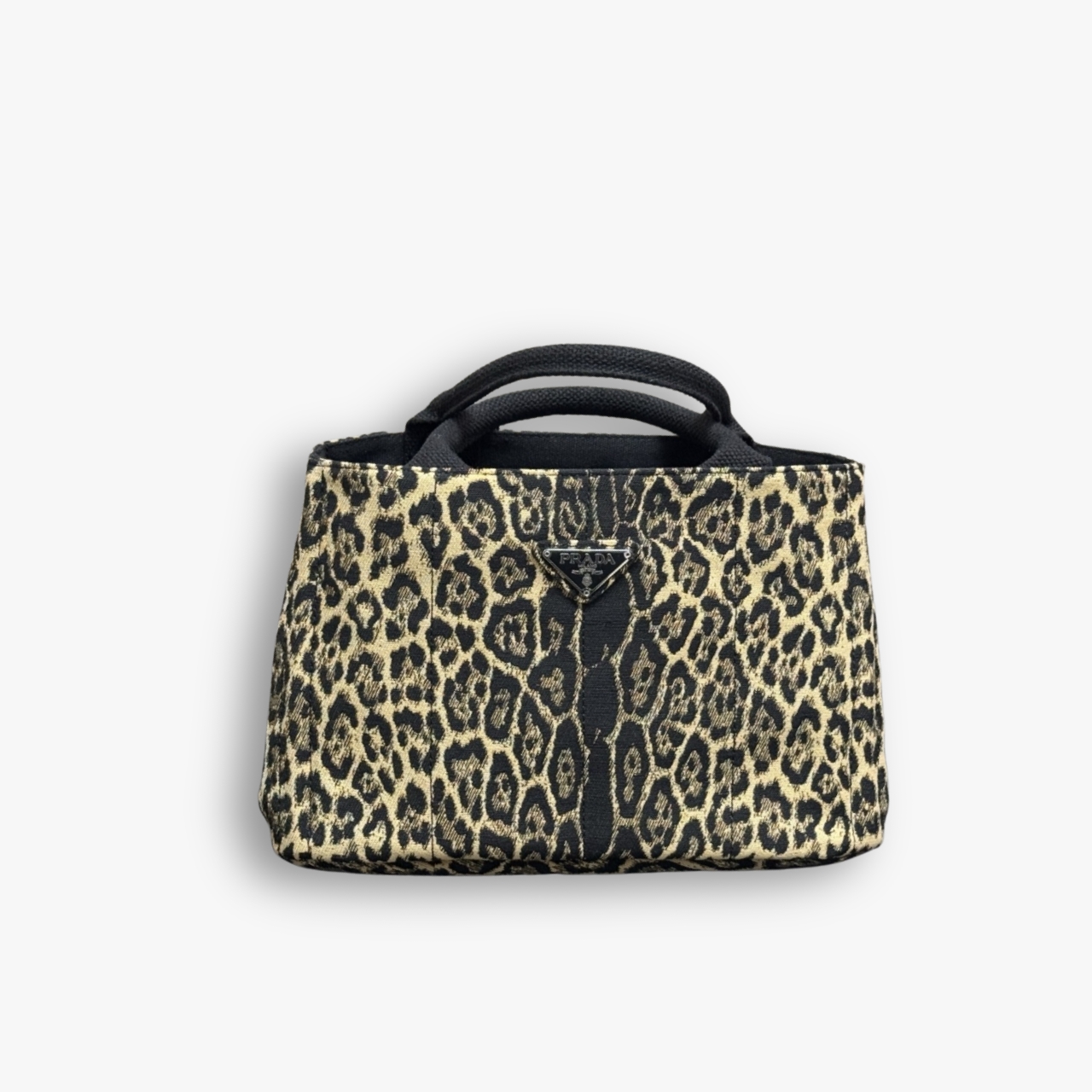 Prada Leopard Print Canapa Canvas Brown 30Cm