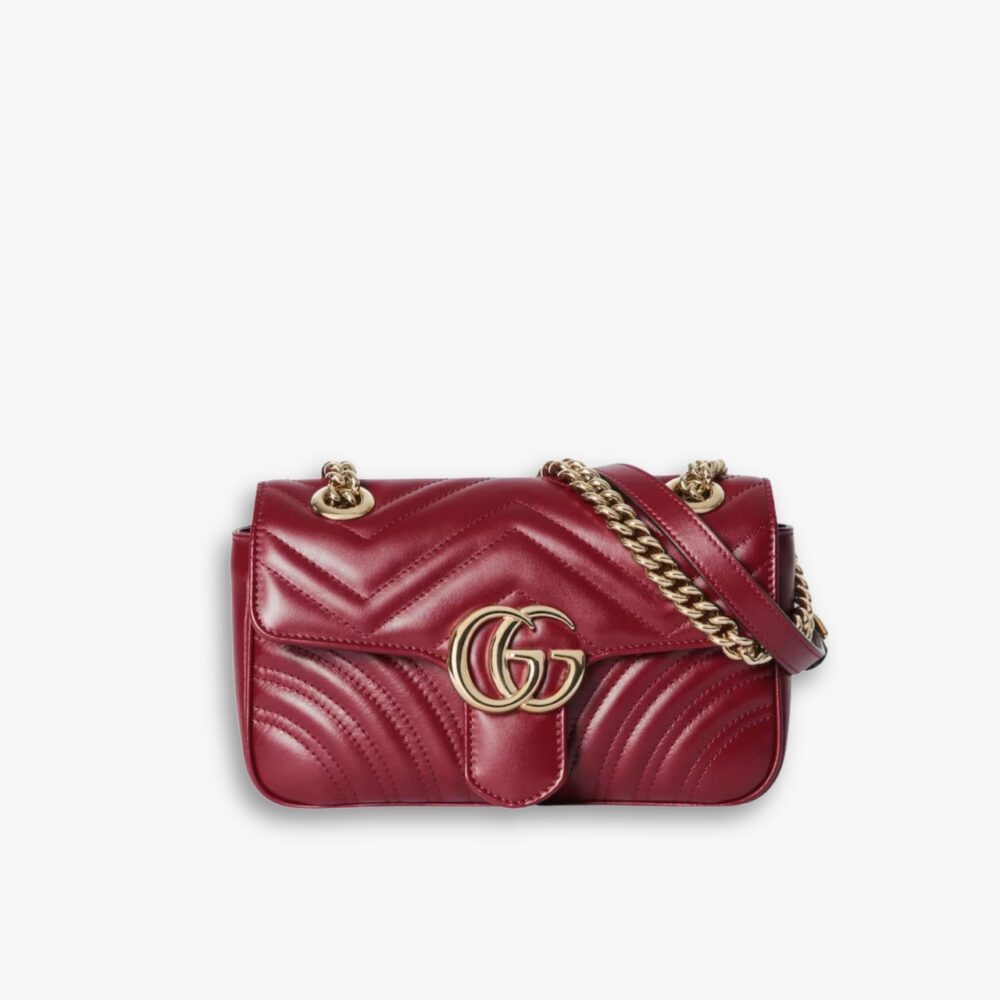 Gucci GG Marmont Mini Shoulder Bag Rosso Ancora 16Cm 443497 AADPJ 6207