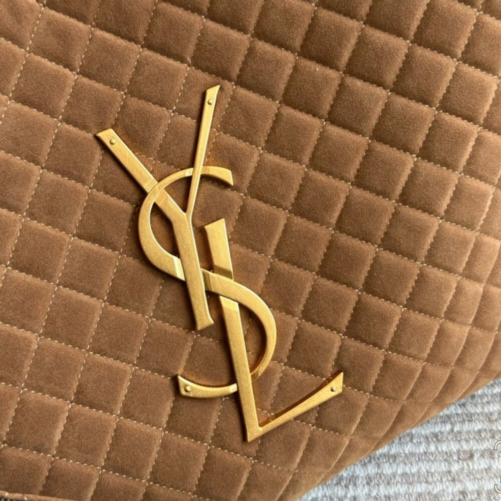Saint Laurent Large Tote Bag In Suede Brown 36Cm - Image 5