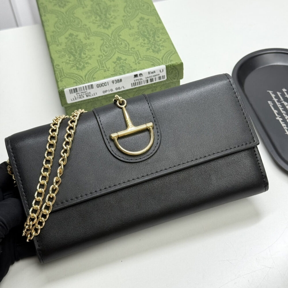 Gucci 73 Horsebit Detailed Satin Clutch Black 19Cm - Image 3