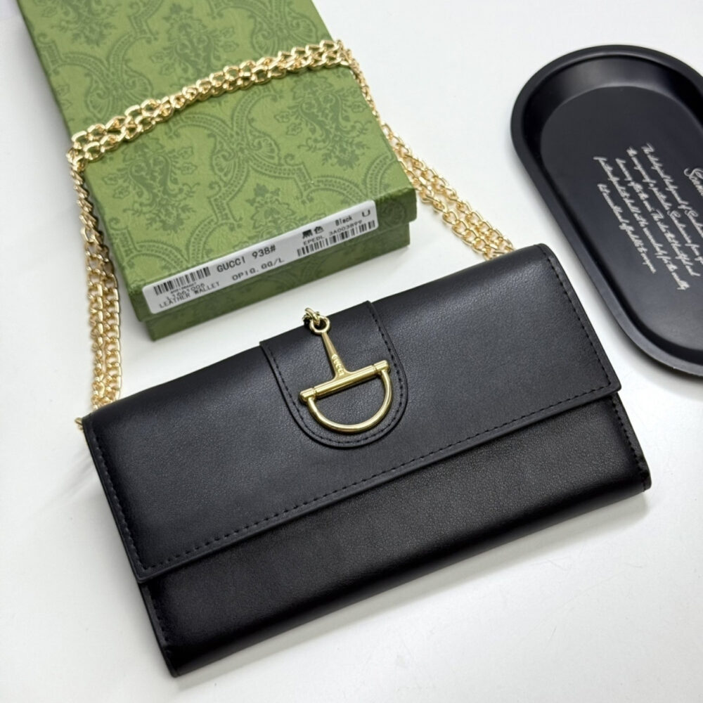 Gucci 73 Horsebit Detailed Satin Clutch Black 19Cm - Image 2