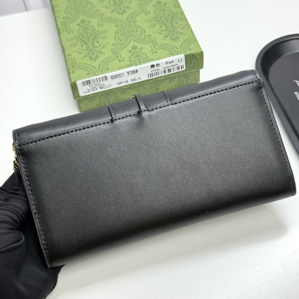 Gucci 73 Horsebit Detailed Satin Clutch Black 19Cm - Image 5