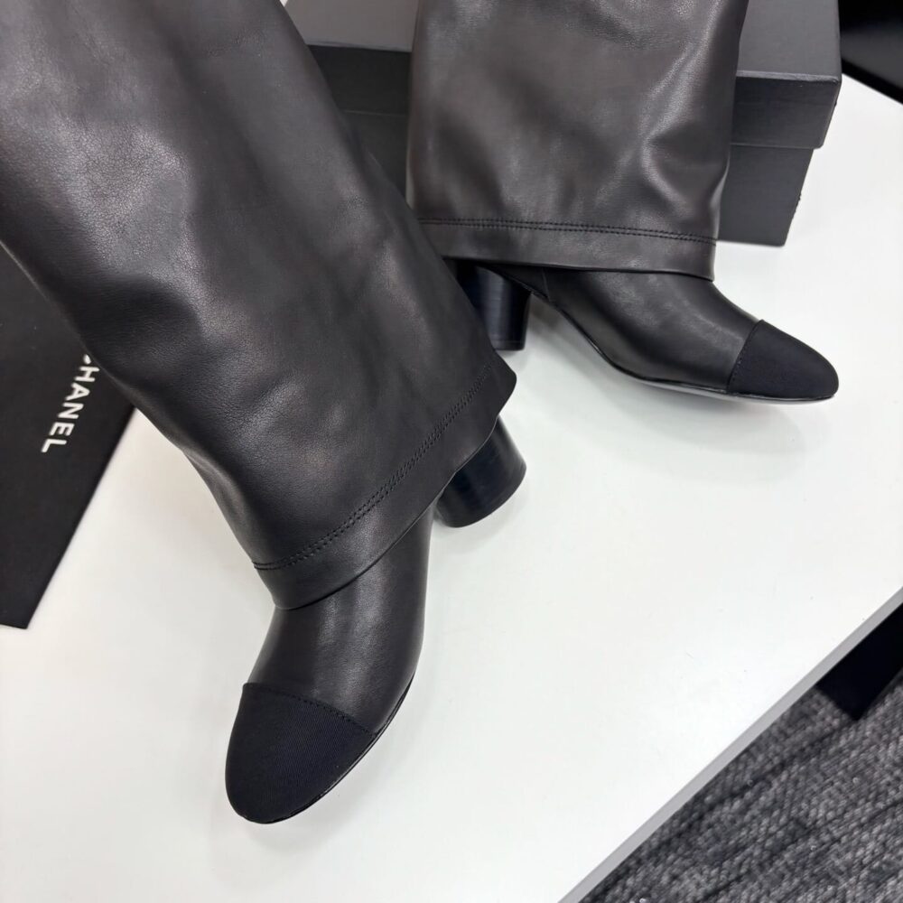 Super Vip 1:1 – Chanel High Boots Grosgrain Black - Image 6