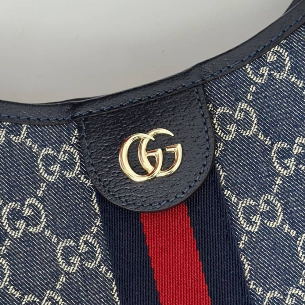 Super Vip 1:1 – Gucci Giglio Large Tote Bag Blue And White GG Denim 60Cm 853971 FAFFQ 8864 - Image 6