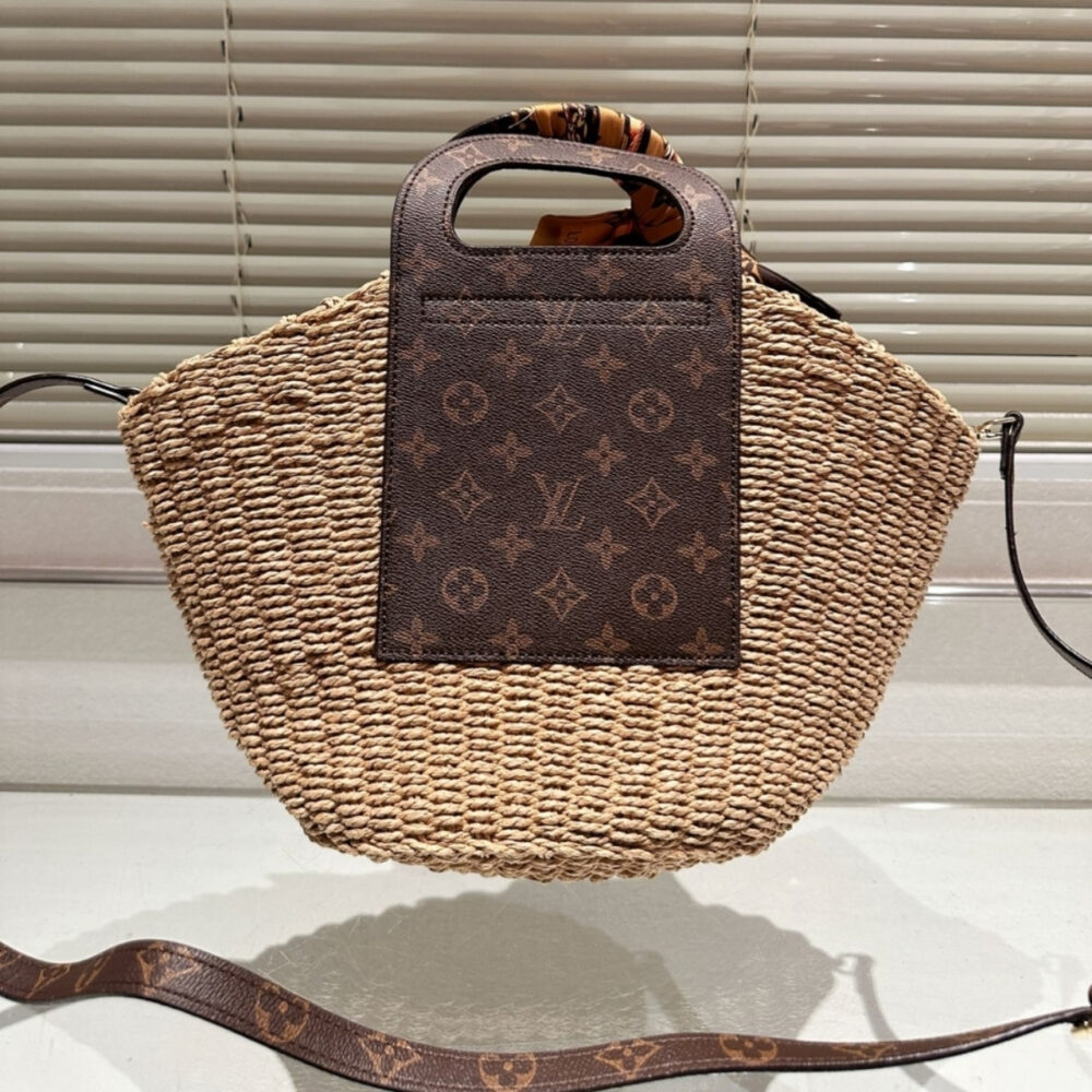 Louis Vuitton Raffia Monogram Crossbody Shoulder Bag Natural 23Cm - Image 6