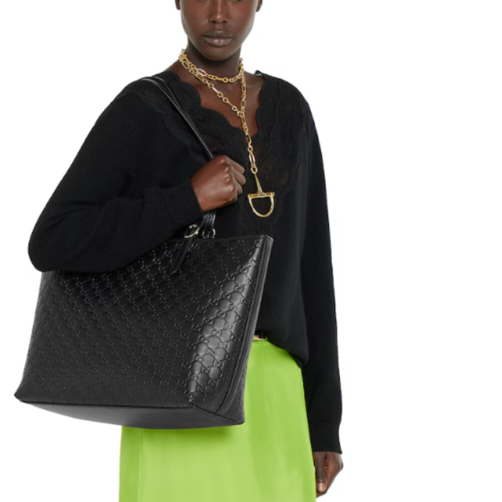 Gucci GG Emblem Large Tote Bag Black 37Cm 847455 AAFDV 1000 - Image 9