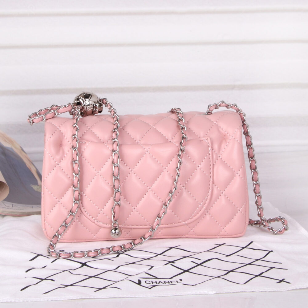 Chanel Classic Flap Bag Pastel Pink 20Cm - Image 4