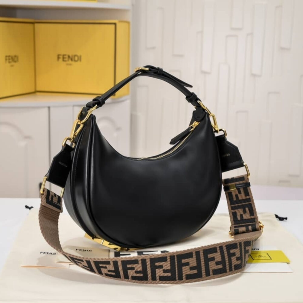 Fendi Small Fendigraphy Bag Black 24Cm 8BR798A5DYF1HEJ - Image 3
