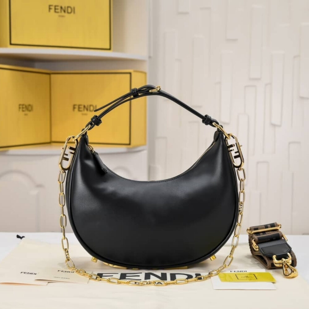 Fendi Small Fendigraphy Bag Black 24Cm 8BR798A5DYF1HEJ - Image 2
