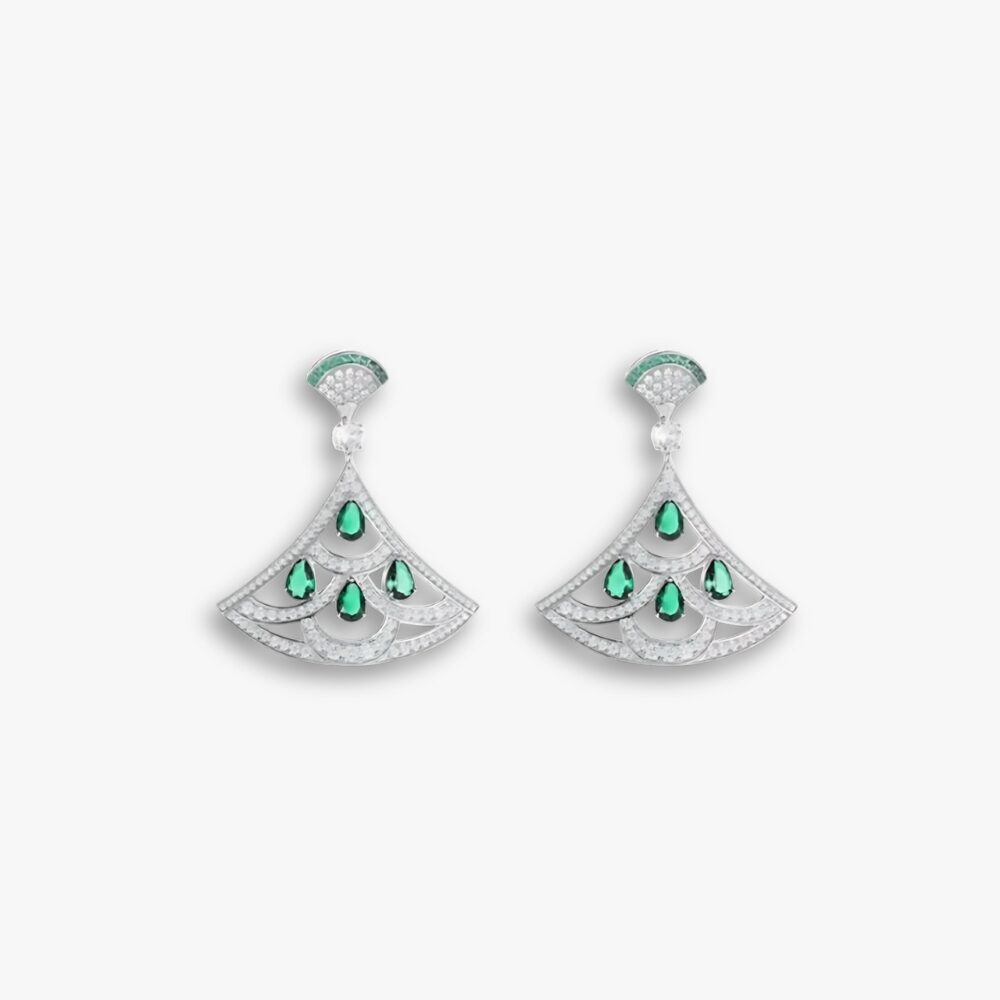 Bvlgari Divas Dream Earings White Gold Green