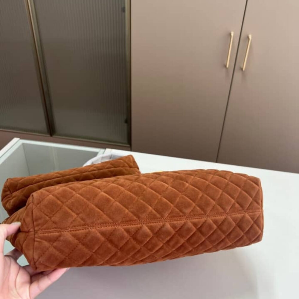 Saint Laurent Large Tote Bag In Suede Copper 36Cm - Image 5