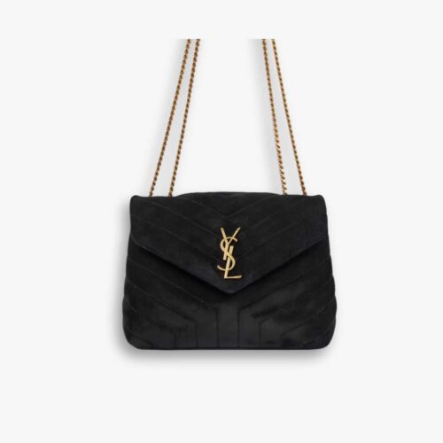 Saint Laurent Loulou Small Flap Bag Suede Black 25Cm