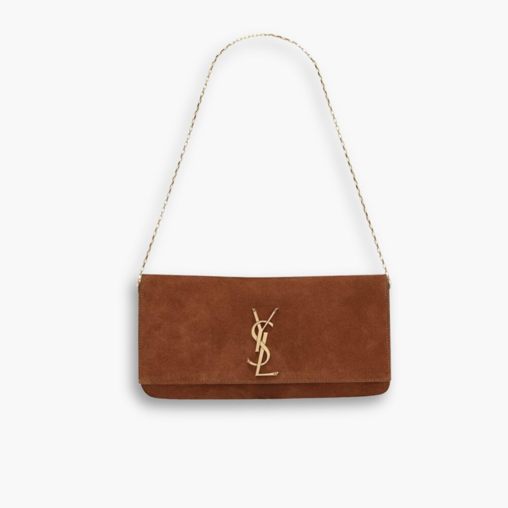 Saint Laurent Reversible Kate Medium In Suede Brown 22Cm 5538041S78W7761