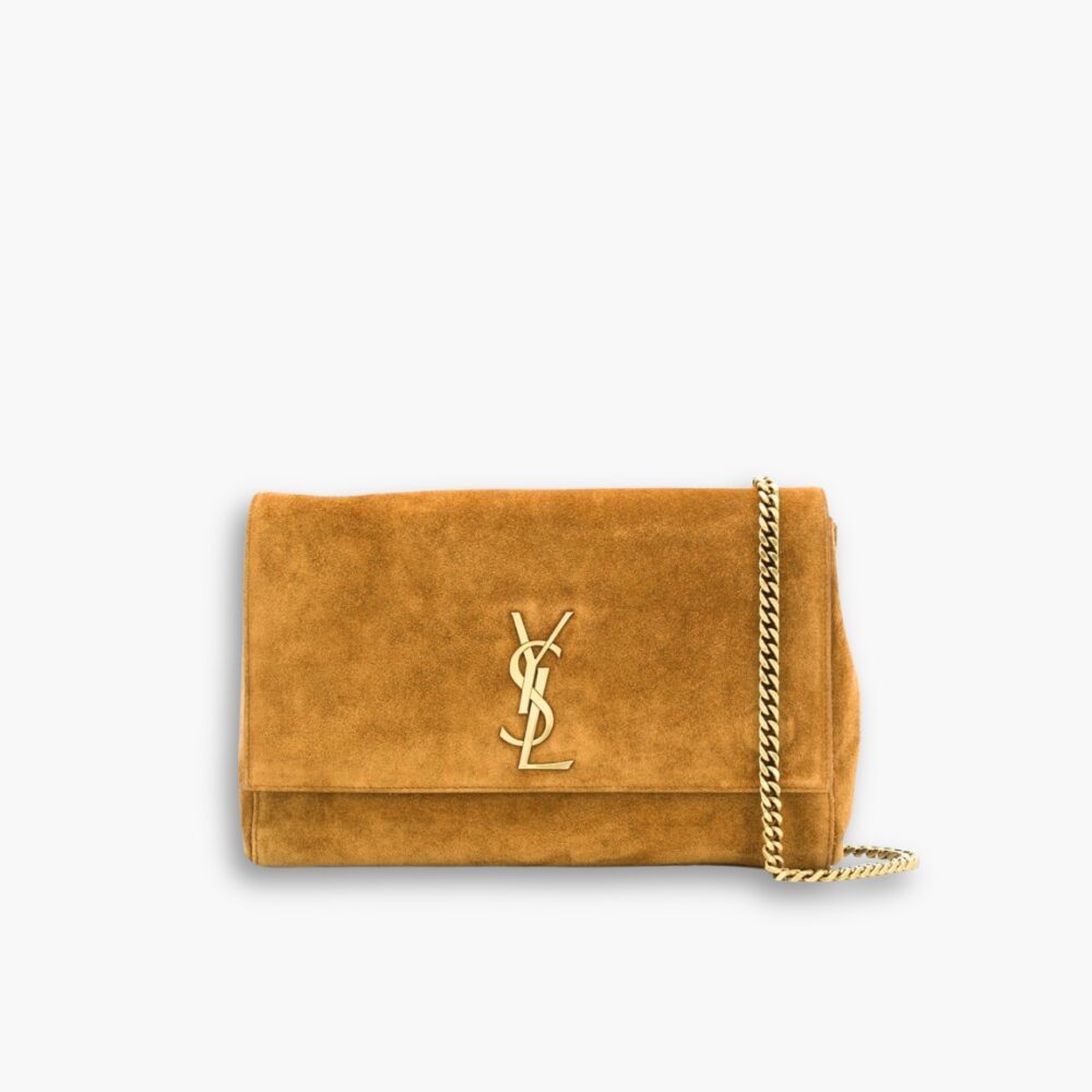 Saint Laurent Kate Medium Reversible Chain Bag In Suede Tan 28Cm