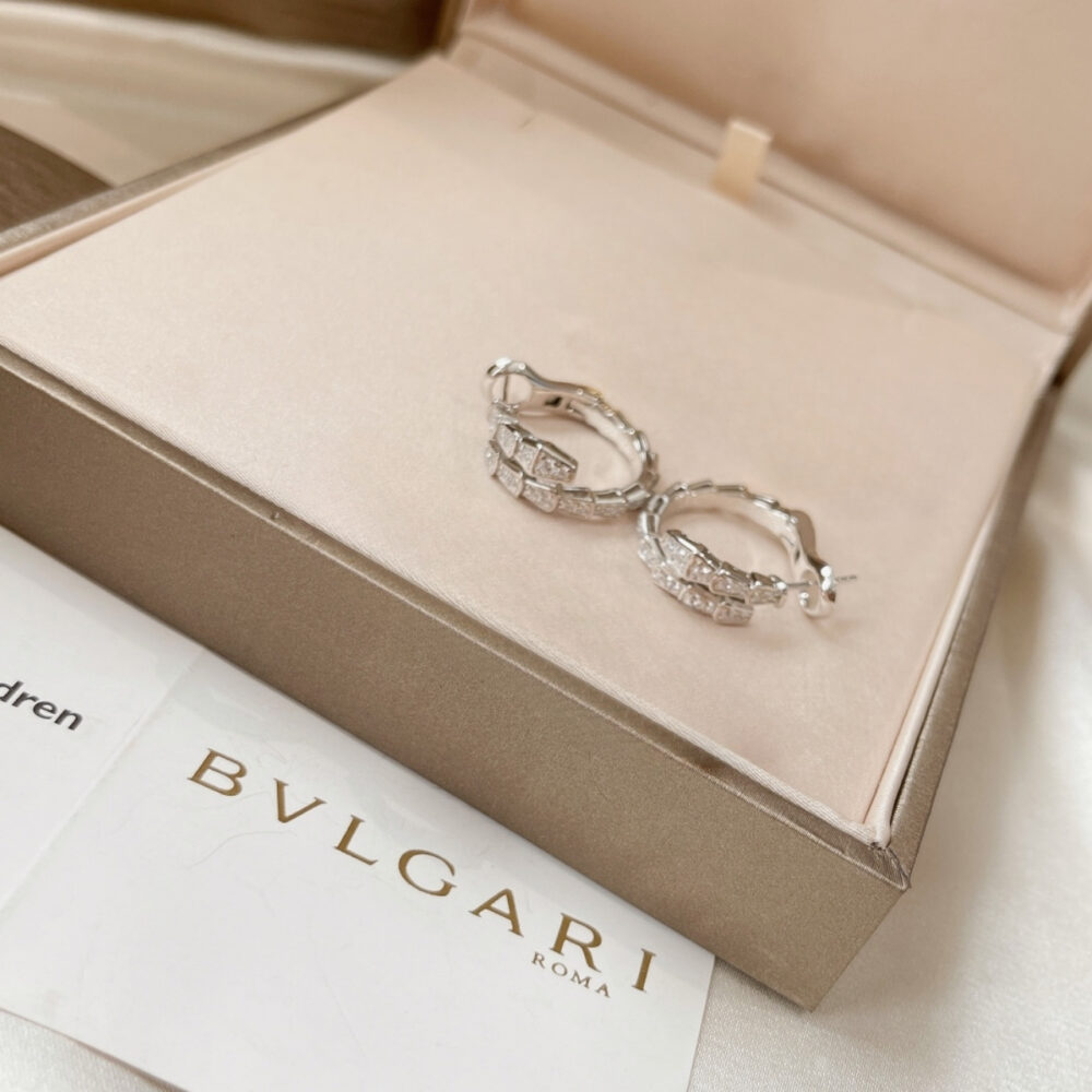 Bvlgari Serpenti Viper Earrings White Gold 358360 - Image 2