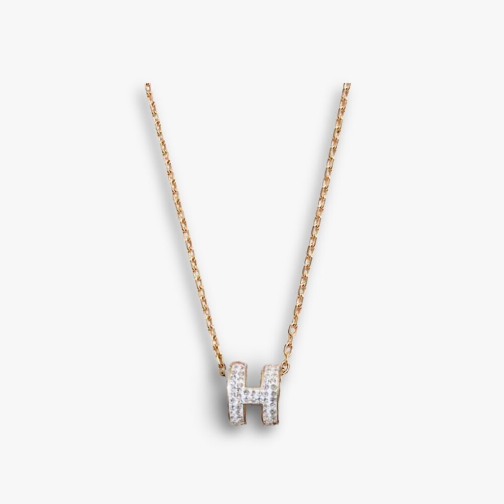 Hermes Mini Pop H Pendant Necklace Gold