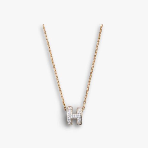 Hermes Mini Pop H Pendant Necklace Gold