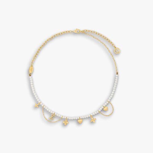 Louis Vuitton Blooming Pearls Necklace Gold M02388