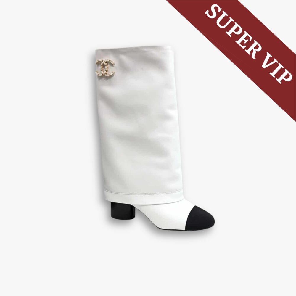 Super Vip 1:1 – Chanel High Boots Grosgrain White