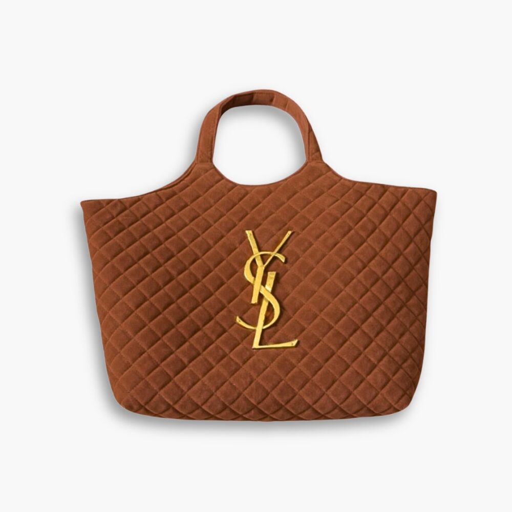 Saint Laurent Large Tote Bag In Suede Copper 36Cm