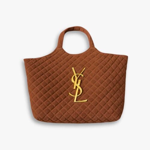 Saint Laurent Large Tote Bag In Suede Copper 36Cm