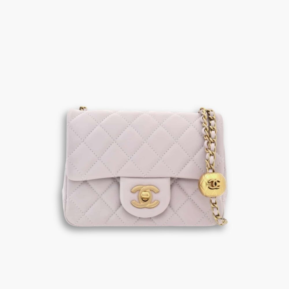 Chanel Quilted Mini Flap Bag Light Purple 18Cm