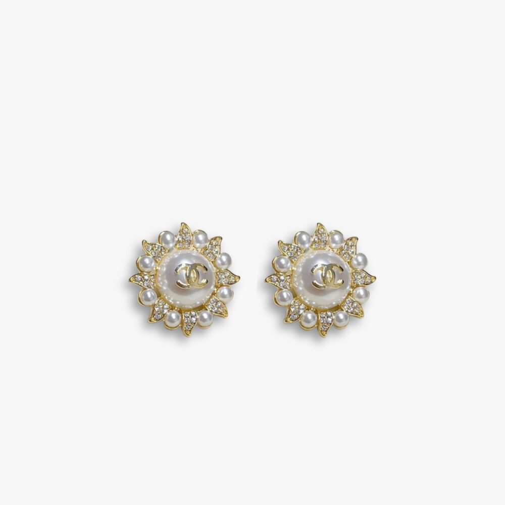 Chanel Stud Earrings Gold
