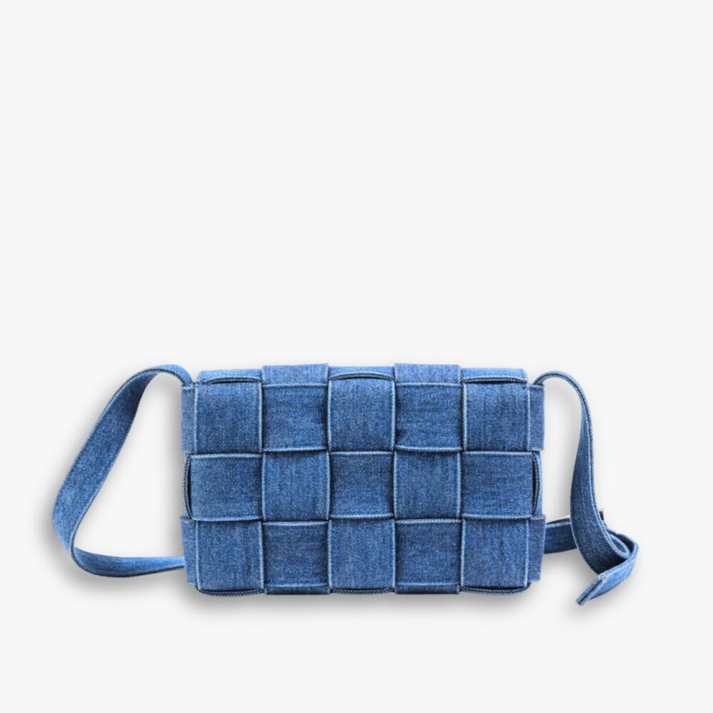 Bottega Veneta Cassette Intrecciato Bag Denim Blue 25Cm
