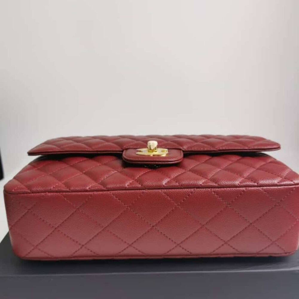 Chanel Medium Classic Double Flap Burgundy Gold Hardware 25Cm - Image 4