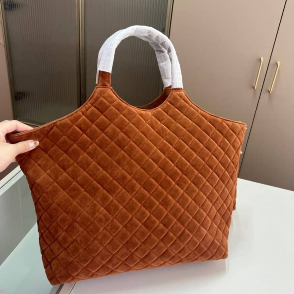 Saint Laurent Large Tote Bag In Suede Copper 36Cm - Image 6