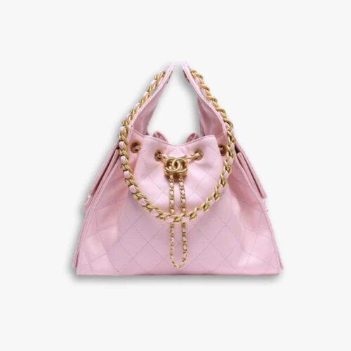 Chanel 25 Small Handbag Grained And Gold Tone Metal Pink 26Cm AS5293 B20304 NAGEO