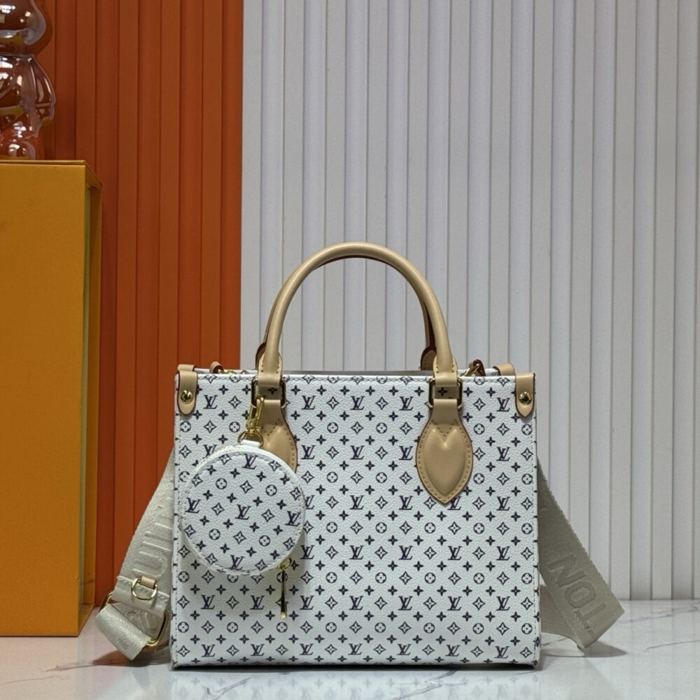 Louis Vuitton Onthego PM Bag Azure Blue And Sand 25Cm M15138 - Image 2