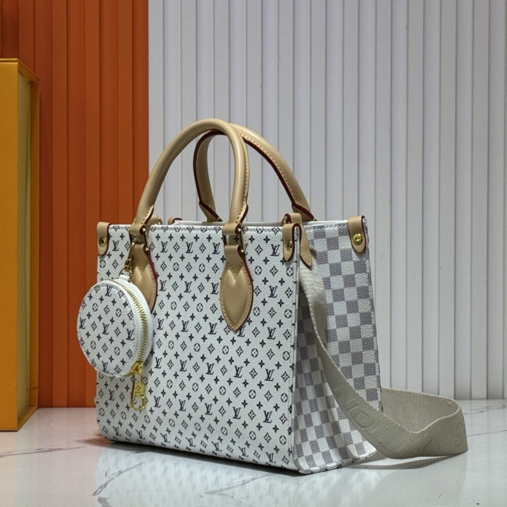 Louis Vuitton Onthego PM Bag Azure Blue And Sand 25Cm M15138 - Image 5