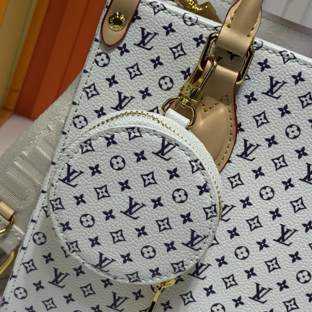 Louis Vuitton Onthego PM Bag Azure Blue And Sand 25Cm M15138 - Image 6