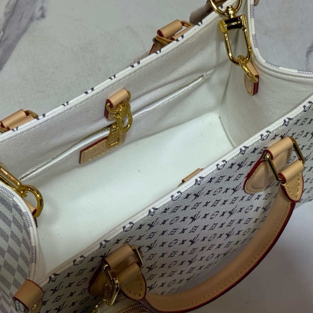 Louis Vuitton Onthego PM Bag Azure Blue And Sand 25Cm M15138 - Image 8