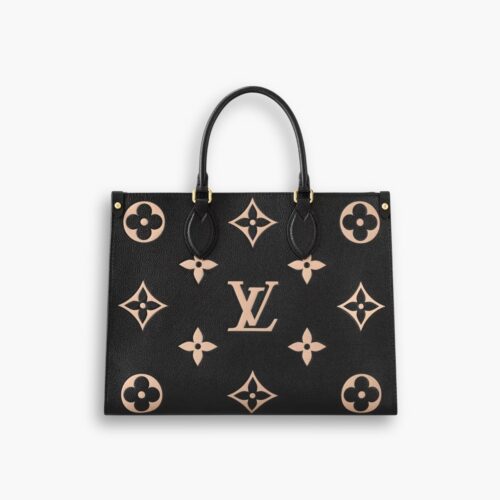 Louis Vuitton Onthego MM Bicolor Monogram Black Beige M45495 35cm