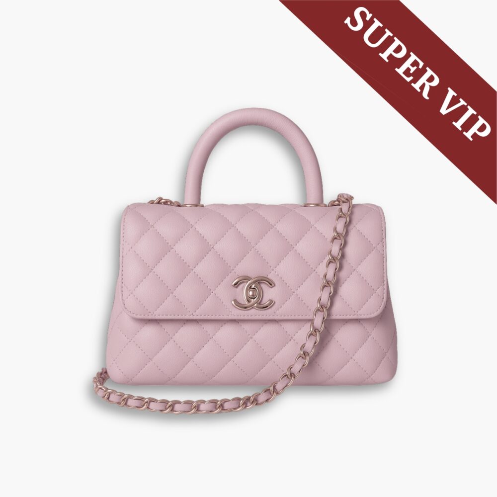 Super Vip 1:1 - Chanel Coco Top Handle Flap Bag Light Pink 23cm