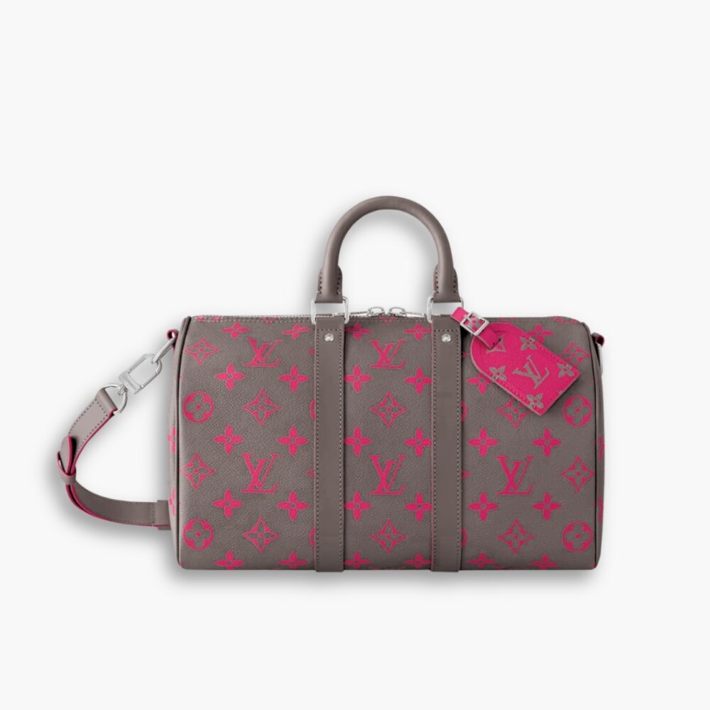 Louis Vuitton Keepall Bandoulière 35 Gray And Pink 34Cm M15023