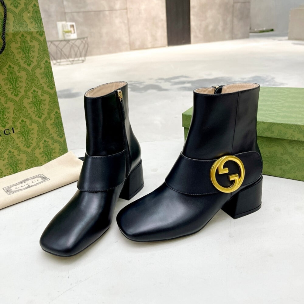 Gucci Blondie Women Ankle Boot Black 700016 C9D00 1000 - Image 2