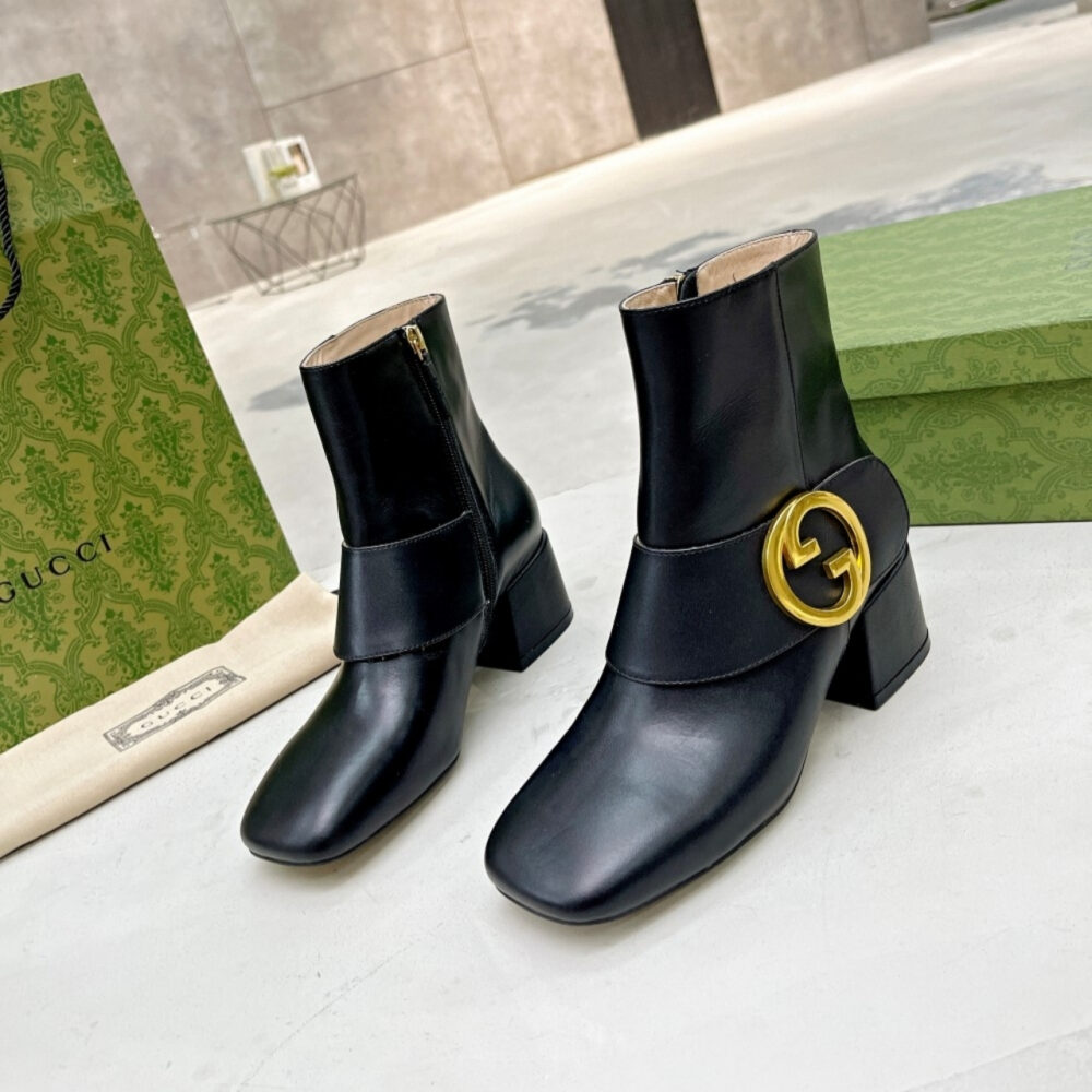 Gucci Blondie Women Ankle Boot Black 700016 C9D00 1000 - Image 3