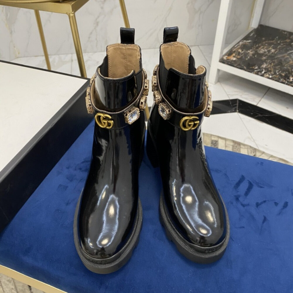 Gucci Women Ankle Boots With Strap Black 550036 DKS00 1000 - Image 4